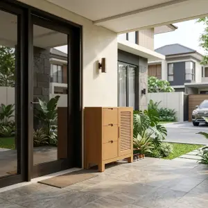 Lemari Sideboard Kayu Pintu Kisi-Kisi 3 Laci [2]