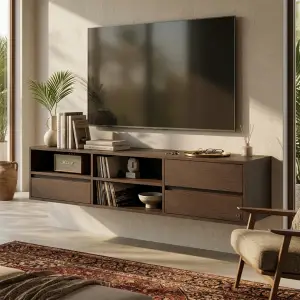 Lemari TV Gantung Kayu Finishing Wenge [4]