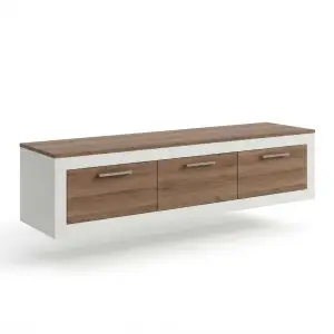 Lemari TV Gantung Minimalis Kayu Walnut 3 Pintu [5]