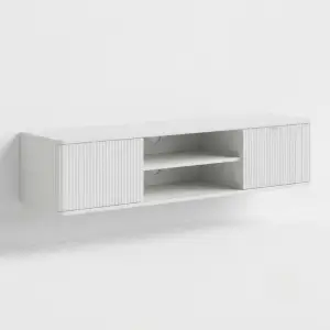 Lemari TV Gantung Pintu Fluted Minimalis
