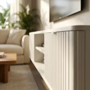 Lemari TV Gantung Pintu Fluted Minimalis [6]