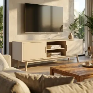 Lemari TV Kayu Scandinavian Low Cabinet [3]