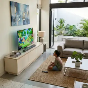 Lemari TV Minimalis Plywood Pintu 3 Panel [4]