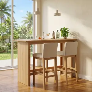 Meja Bar Kayu Minimalis dengan Footrest [2]