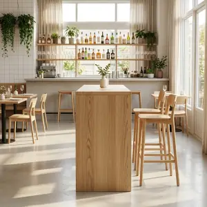 Meja Bar Kayu Solid Scandinavian [4]