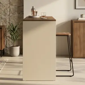 Meja Bar Panel Kayu Walnut Top