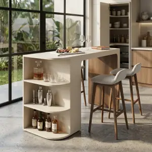 Meja Bar Rak Samping Dua Tone Scandinavian [2]