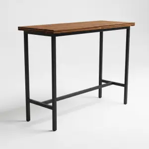 Meja Bar Tinggi Industrial Rangka Besi Top Kayu