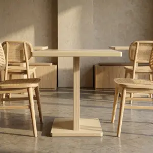 Meja Cafe Plywood Single Pedestal [3]