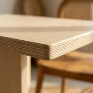 Meja Cafe Plywood Single Pedestal [4]