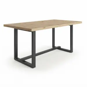 Meja Makan Industrial Rangka Besi Top Kayu [5]