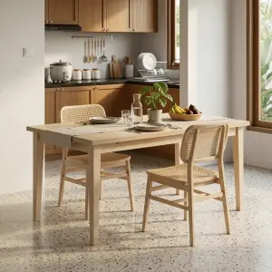 Meja Makan Kayu Solid Gaya Skandinavia [2]