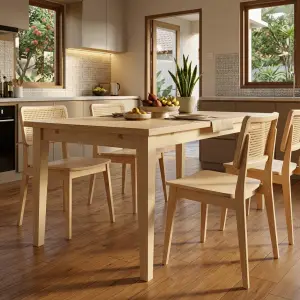 Meja Makan Kayu Solid Gaya Skandinavia [5]