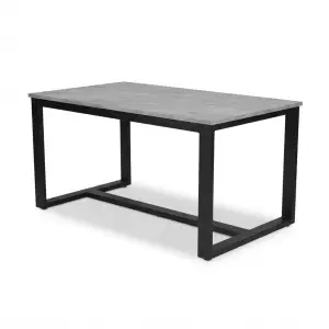 Meja Makan Rangka Besi Kaki U Top Motif Beton [5]