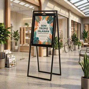Papan Informasi Besi Standing A-Frame dengan Klip Poster [6]