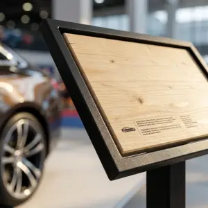 Papan Informasi Standing Besi Kayu Industrial [3]