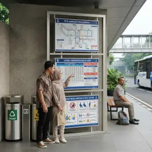 Papan Informasi Tiga Panel untuk Halte & Ruang Publik [3]