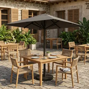 Payung Outdoor Cafe Tiang Tengah Antrasit [2]