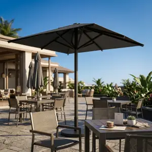 Payung Outdoor Cafe Tiang Tengah Antrasit [4]