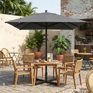 Payung Teras Outdoor Cafe Rangka Besi Kanopi Kain [4]