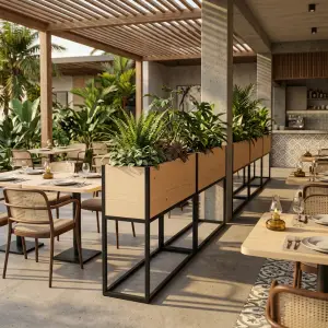 Planter Box Kayu Besi Minimalis untuk Cafe dan Restoran [4]