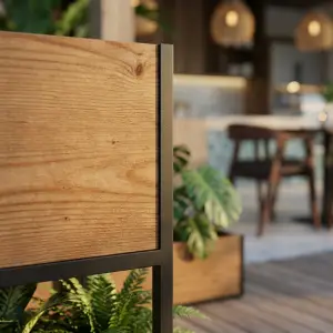 Planter Box Kayu Besi Minimalis untuk Cafe dan Restoran [5]