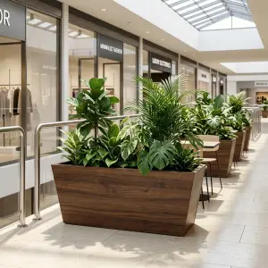 Planter Box Kayu Trapezoidal