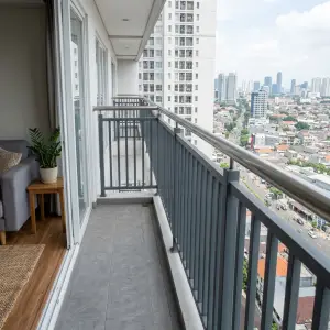 Railing Balkon Besi Hollow Finishing Powder Coat