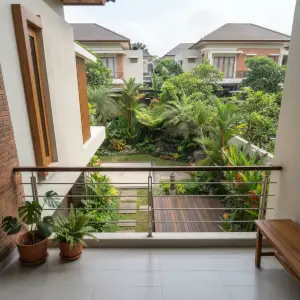 Railing Balkon Stainless Hollow Top Rail Kayu