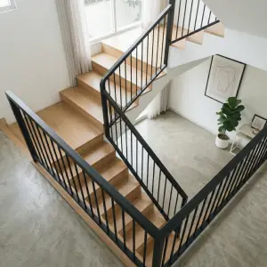 Railing Tangga Besi Minimalis Finishing Powder Coat Hitam [4]