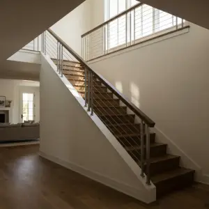 Railing Tangga Wire Rope Stainless dengan Handrail Kayu Solid [4]