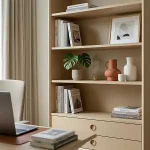 Rak Buku Kayu dengan Laci Scandinavian Style [4]