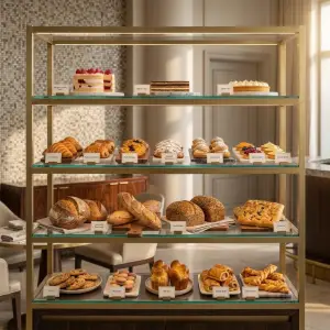 Rak Display Bakery Besi Finishing Brass [4]