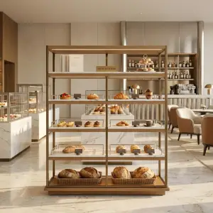 Rak Display Bakery Besi Finishing Brass [4]