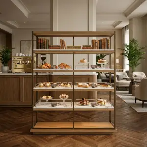 Rak Display Bakery Besi Finishing Brass [5]