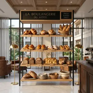 Rak Display Bakery Kayu Gaya Minimalis [2]