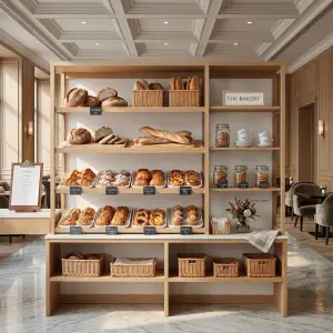 Rak Display Bakery Kayu Minimalis [2]
