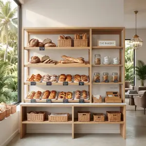 Rak Display Bakery Kayu Minimalis [3]