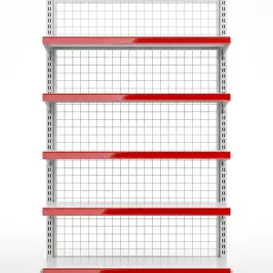 Rak Display Gondola 5 Susun Divider Merah