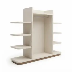 Rak Display Pakaian dengan Hanging Rail dan Rak Samping Bertingkat [6]