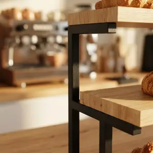 Rak Display Pastry 3 Tingkat Besi Kayu [5]