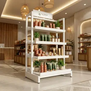 Rak Display Produk 4 Susun dengan Papan Nama [4]