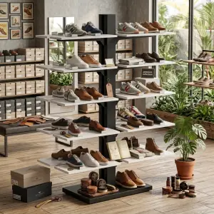 Rak Display Sepatu Bertingkat Rangka Besi