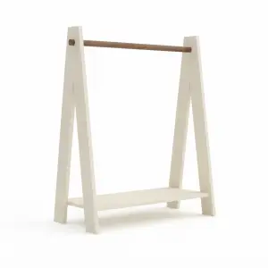 Rak Gantung Pakaian A-Frame Kayu dengan Rak Bawah [5]
