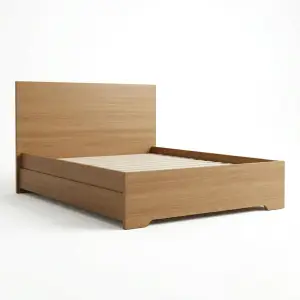 Ranjang Minimalis Panel Kayu Solid