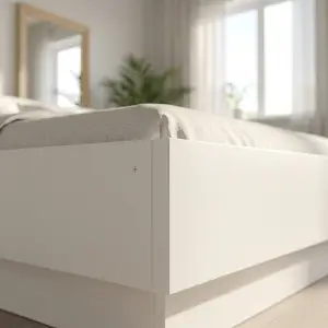 Ranjang Platform Minimalis Finishing Duco Putih [6]