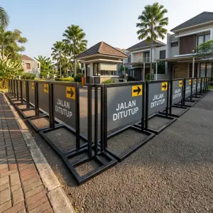 Road Barrier Besi dengan Panel Informasi [4]