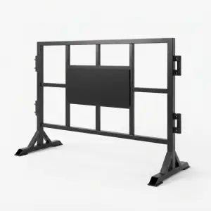 Road Barrier Besi Grid Panel dengan Kaki A-Frame
