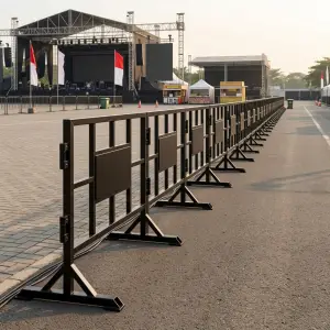 Road Barrier Besi Grid Panel dengan Kaki A-Frame [3]