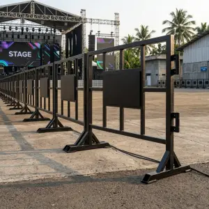 Road Barrier Besi Grid Panel dengan Kaki A-Frame [5]